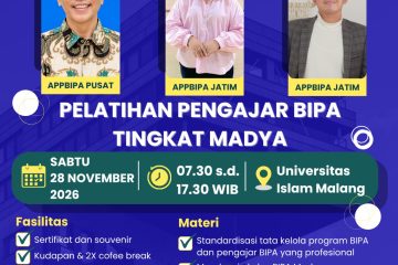 pelatihan pengajar BIPA tingkat Madya dengan APPBIPA
